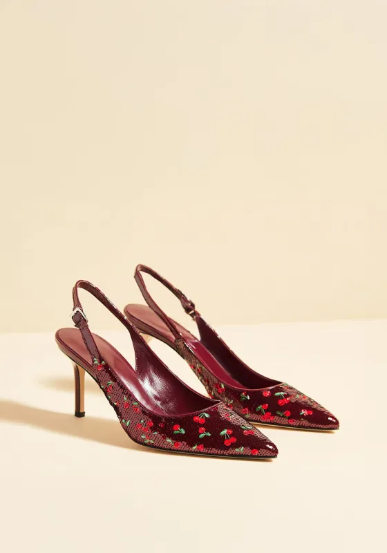 Lila Cherry Slingback Pumps – Claret sold by JW PEI