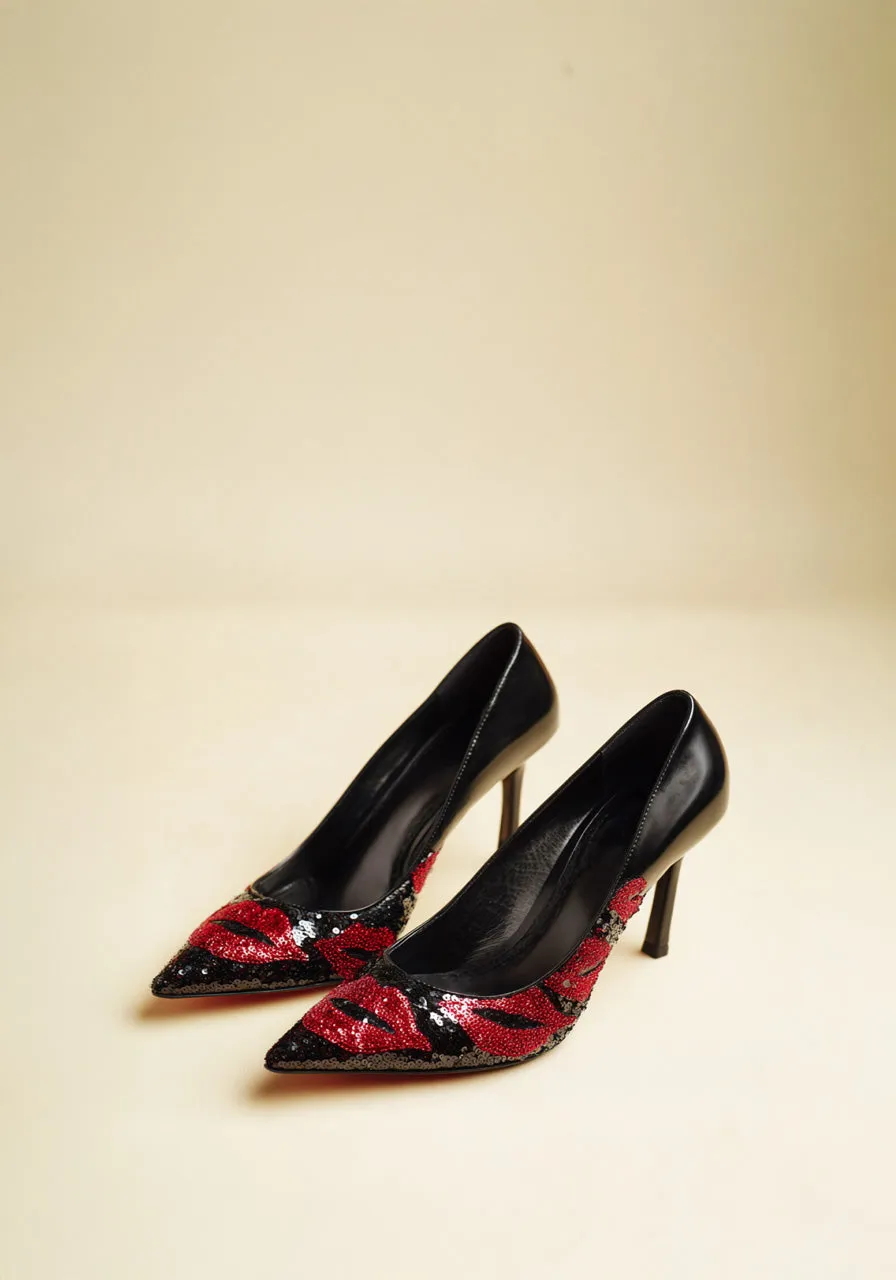 Nina Sequin Pumps – Black sold by JW PEI