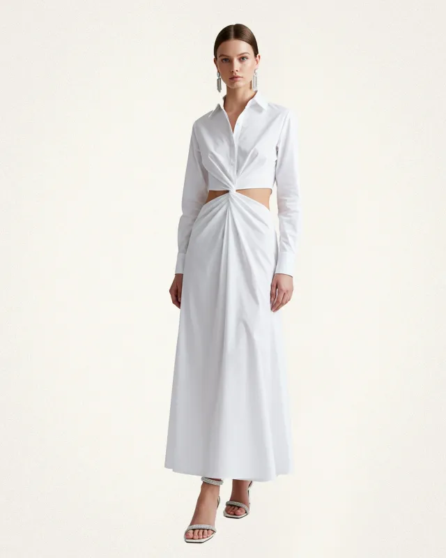 Twist Front Cut-Out Dress – White sold by JW PEI