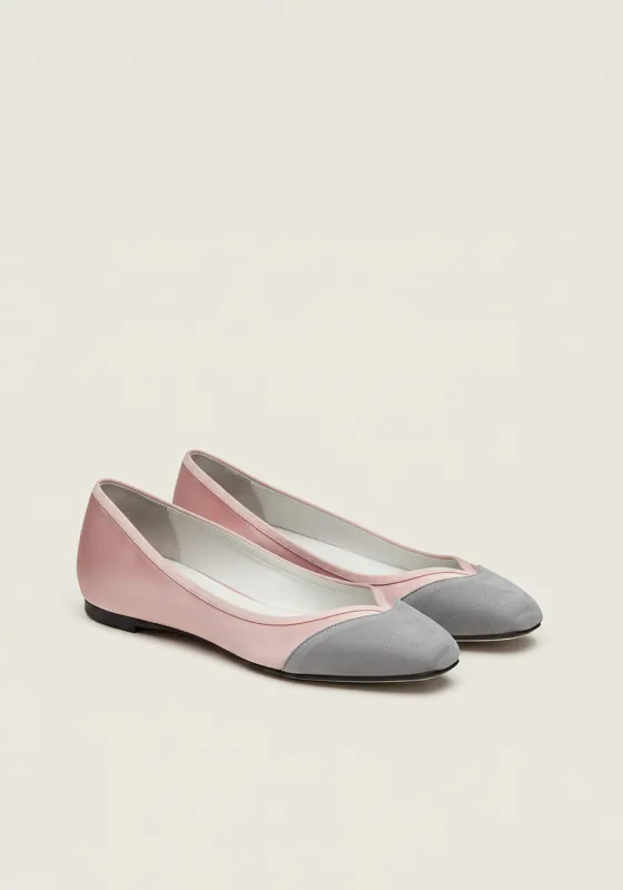 Emily Two-Tone Ballet Flats – Pink sold by JW PEI