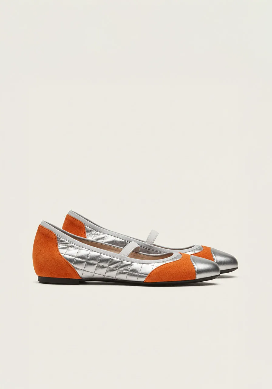 Daisy Quilted Ballet Flats – Orange sold by JW PEI