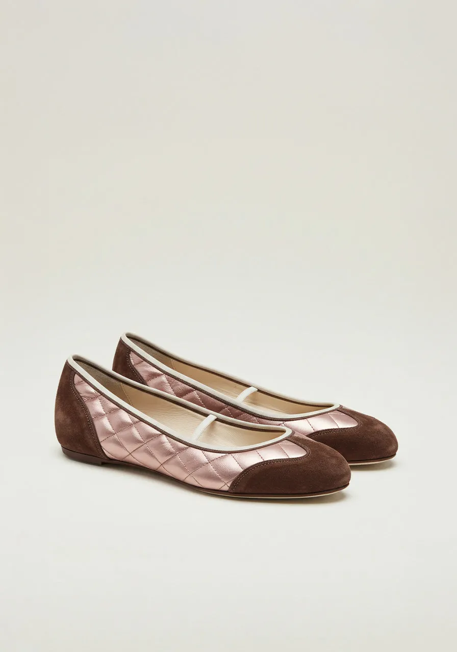 Ella Quilted Ballet Flats – Brown sold by JW PEI