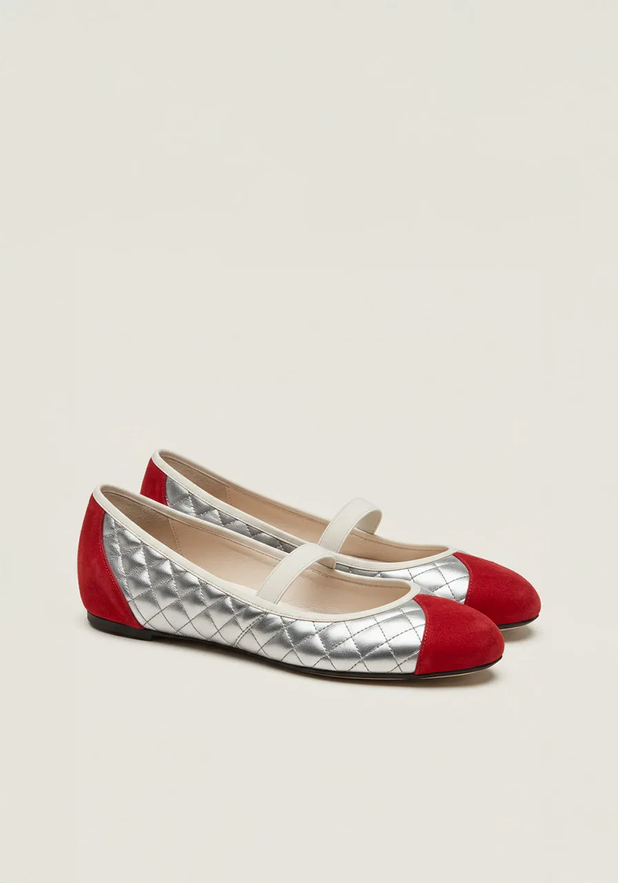 Ava Quilted Ballet Flats – Red sold by JW PEI