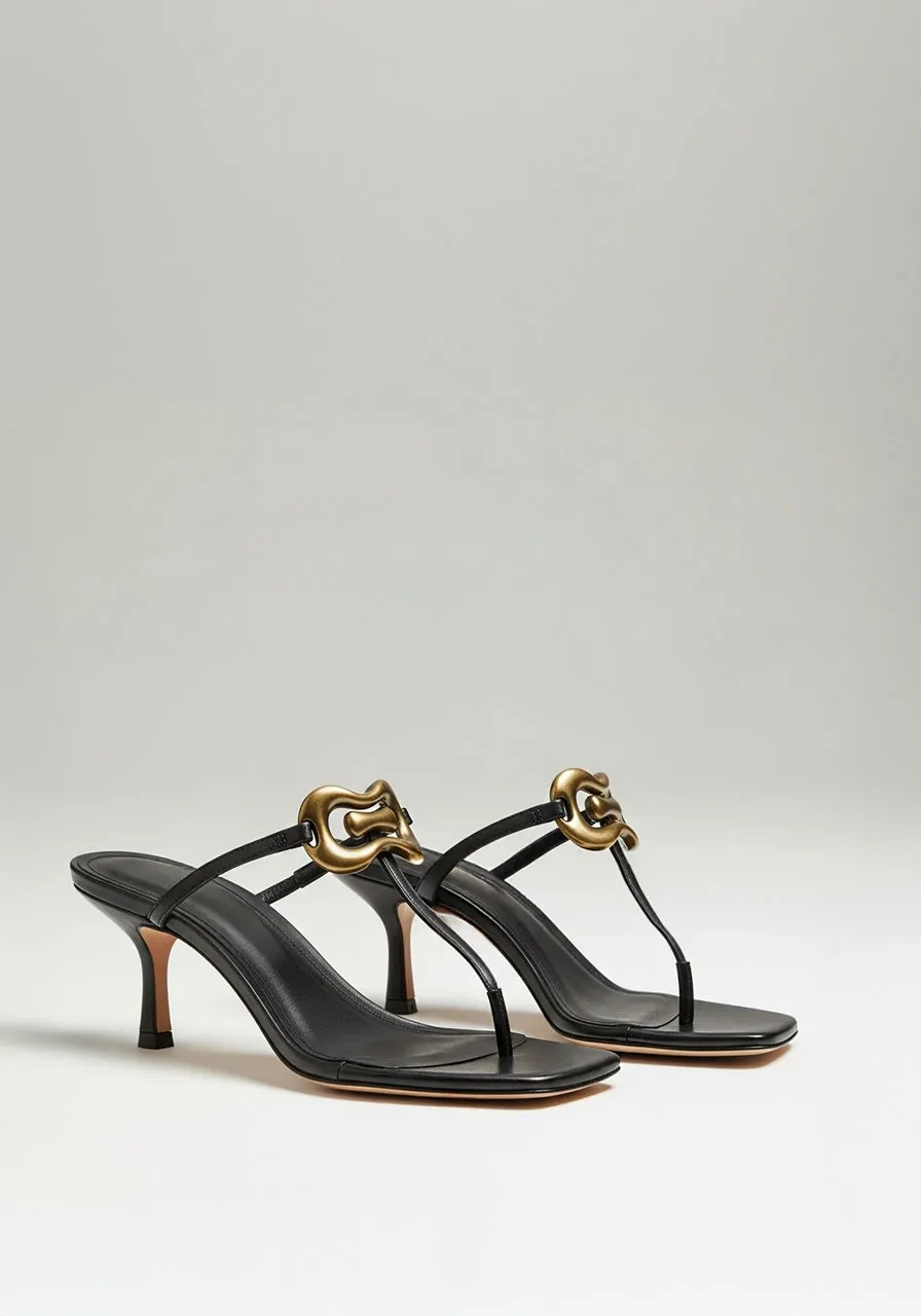 Maya Metal Accent Sandals – Black sold by JW PEI