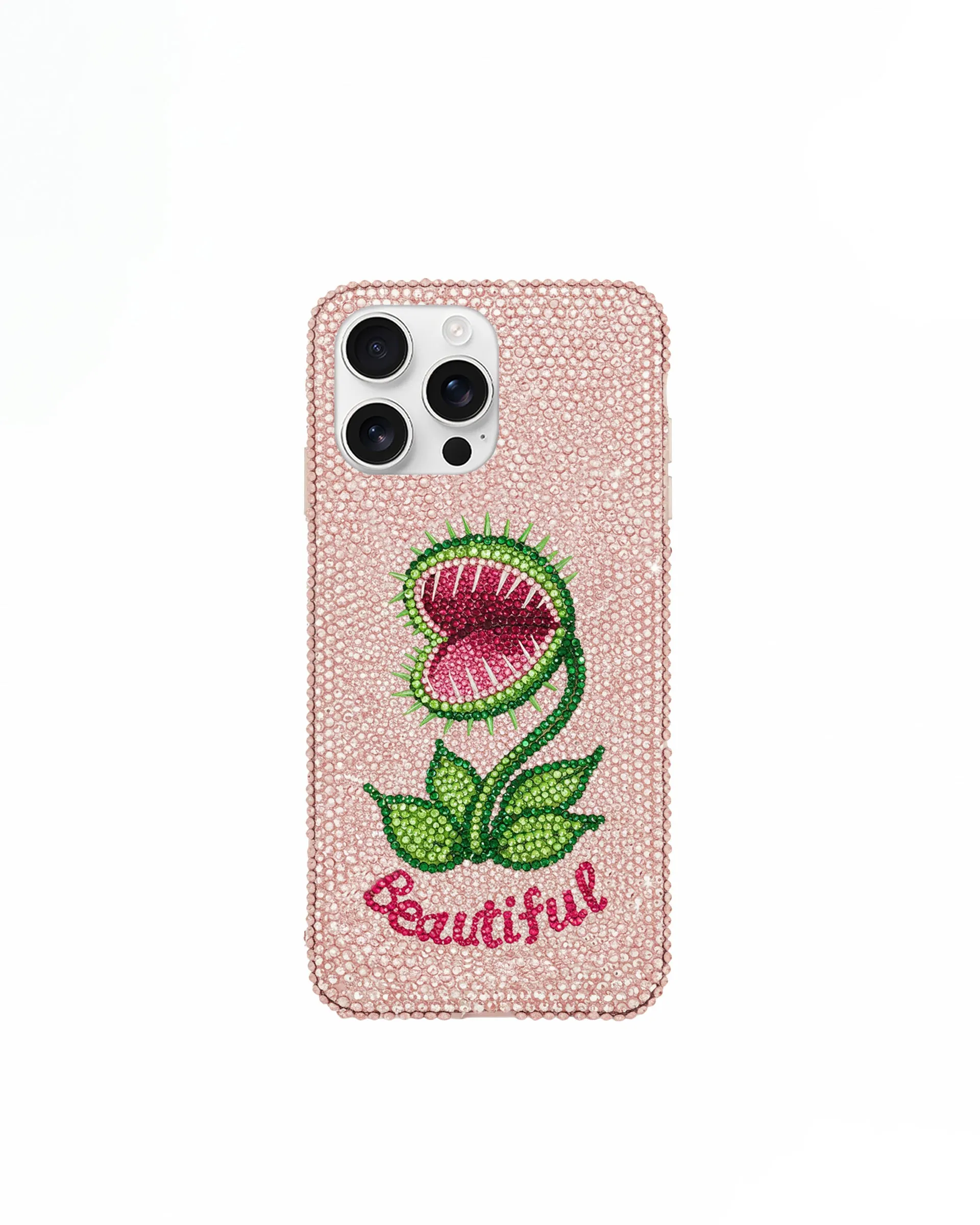 Venus Flytrap Artificial Crystal Phone Case – Pink sold by JW PEI