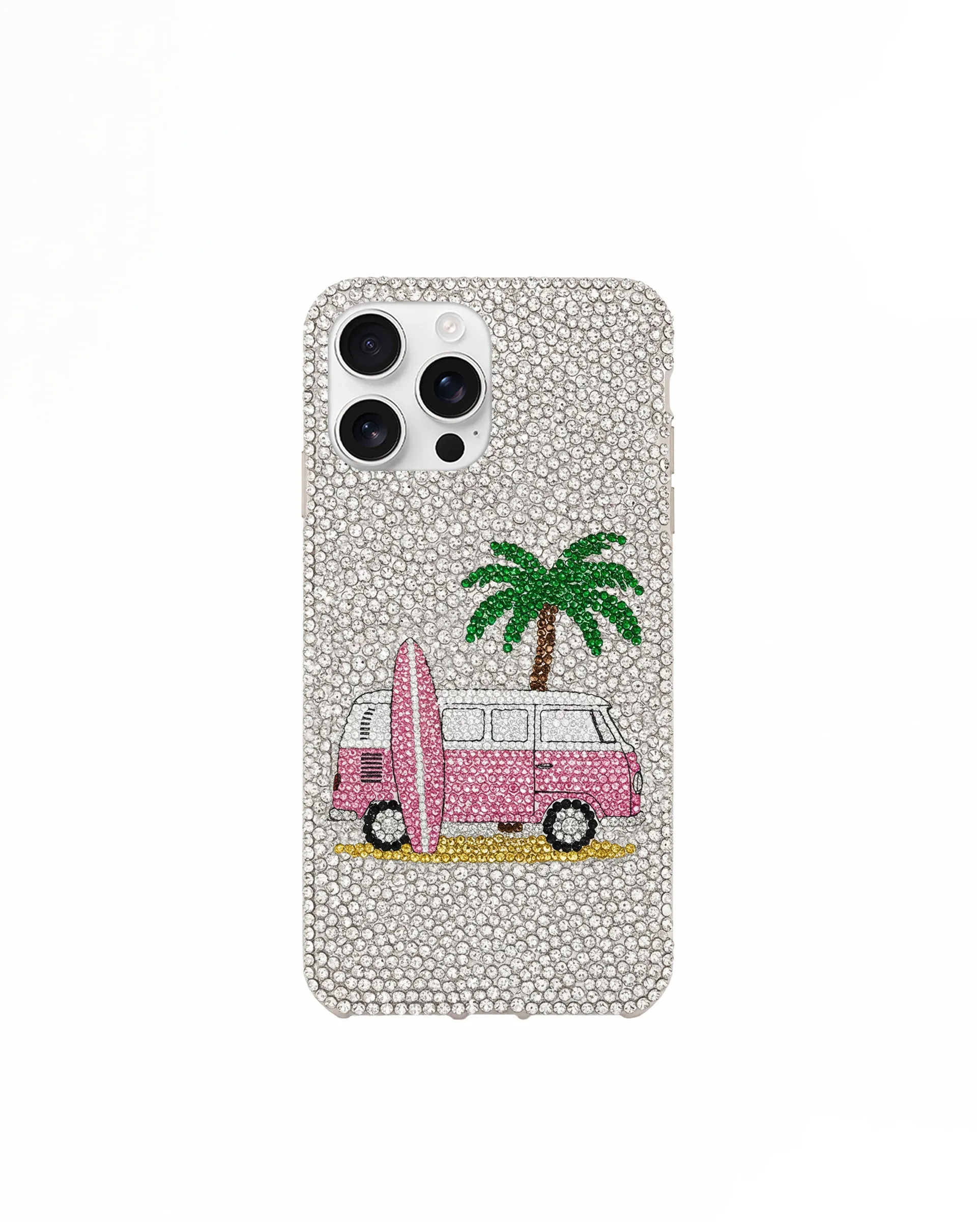 Artificial Crystal Surf Van Phone Case – White sold by JW PEI