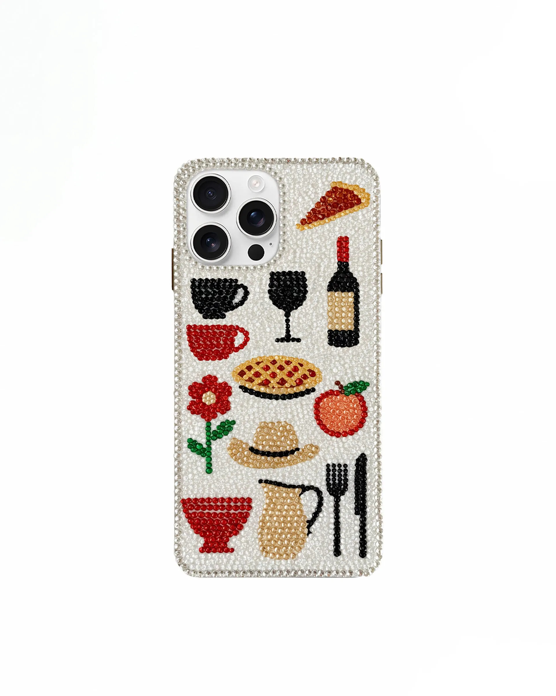 Food Icons Artificial Crystal Phone Case – White sold by JW PEI