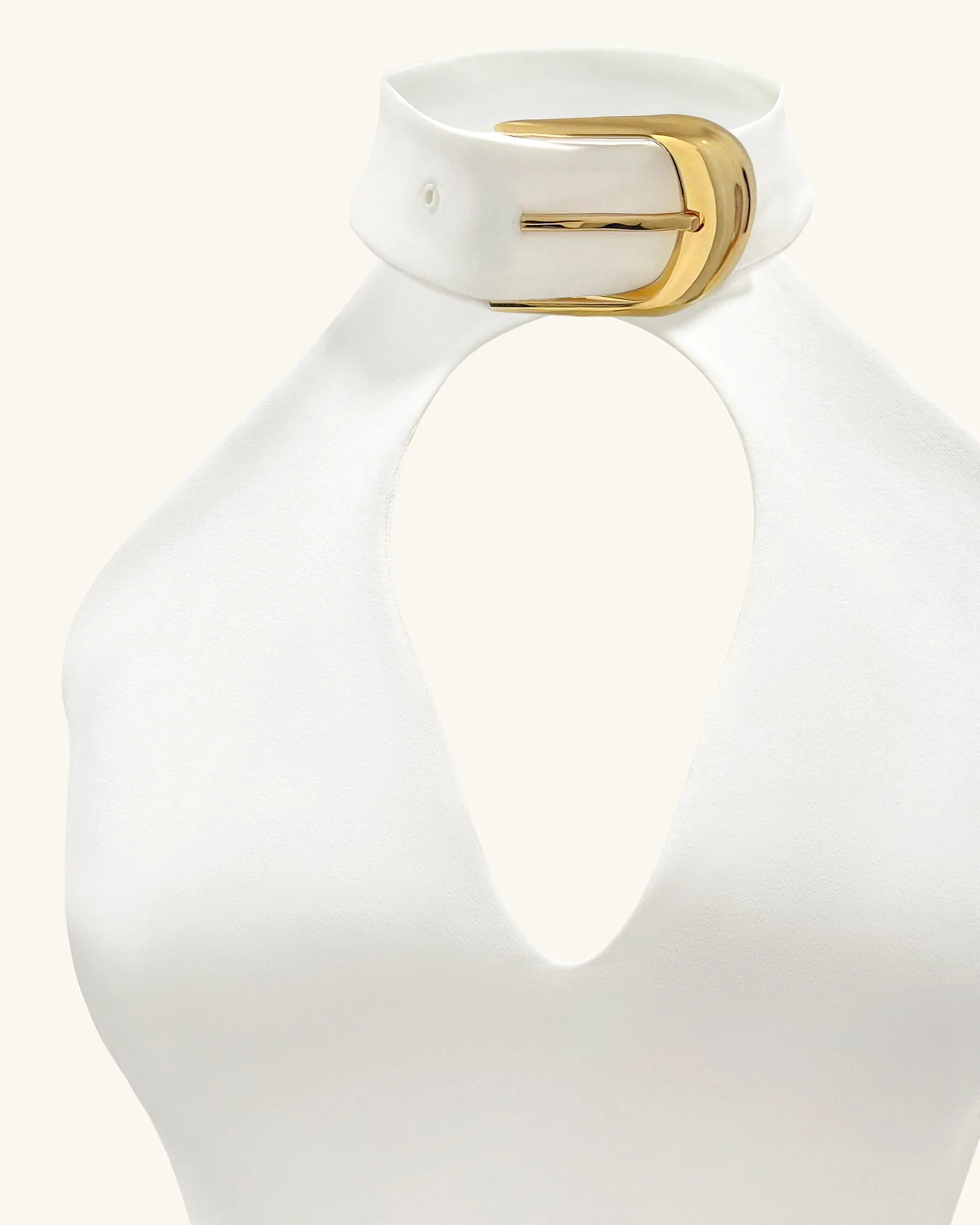 Gabriella Belted Cutout Halter Mini Dress - Ivory sold by JW PEI product image thumbnail 5