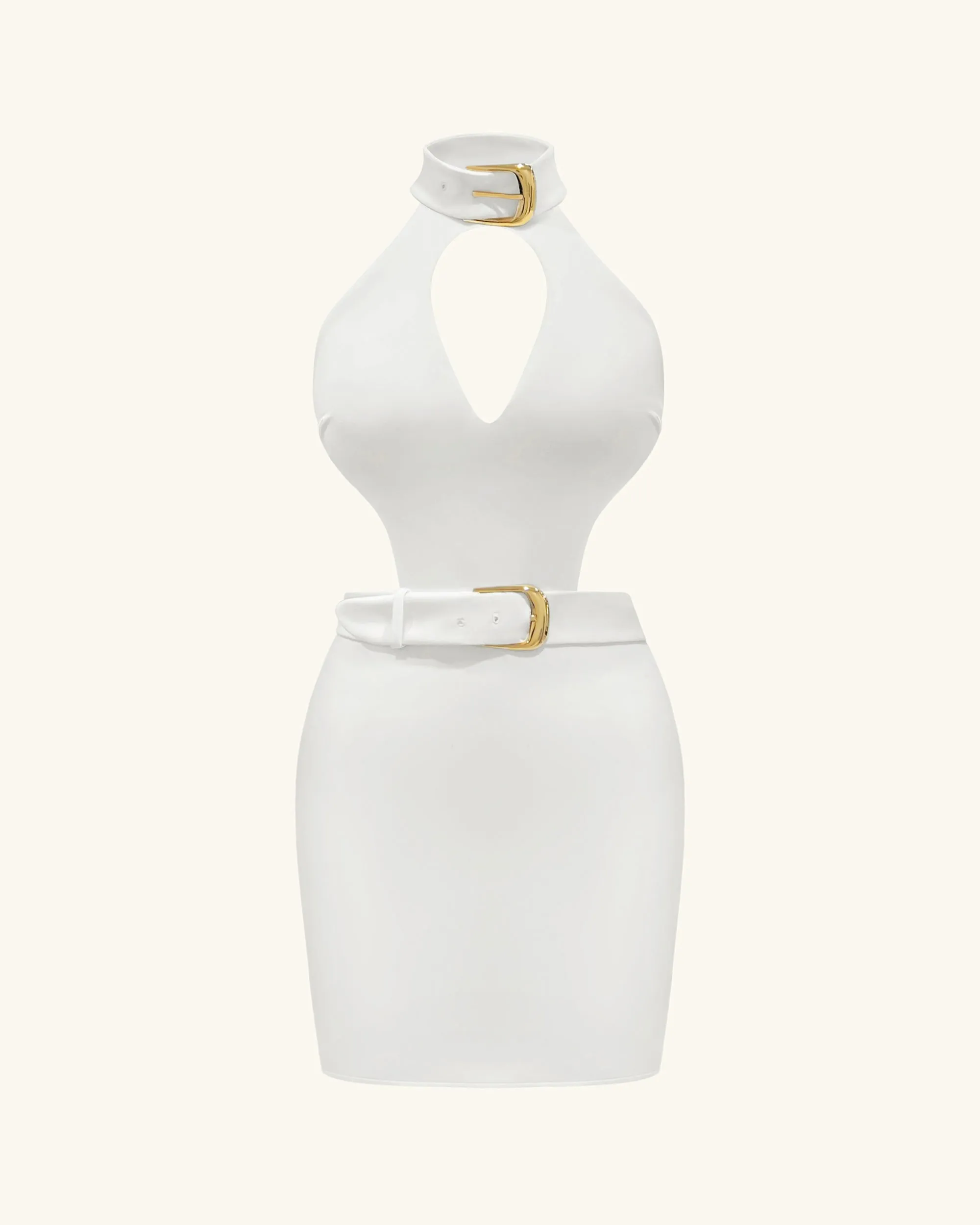 Gabriella Belted Cutout Halter Mini Dress - Ivory sold by JW PEI product image thumbnail 2