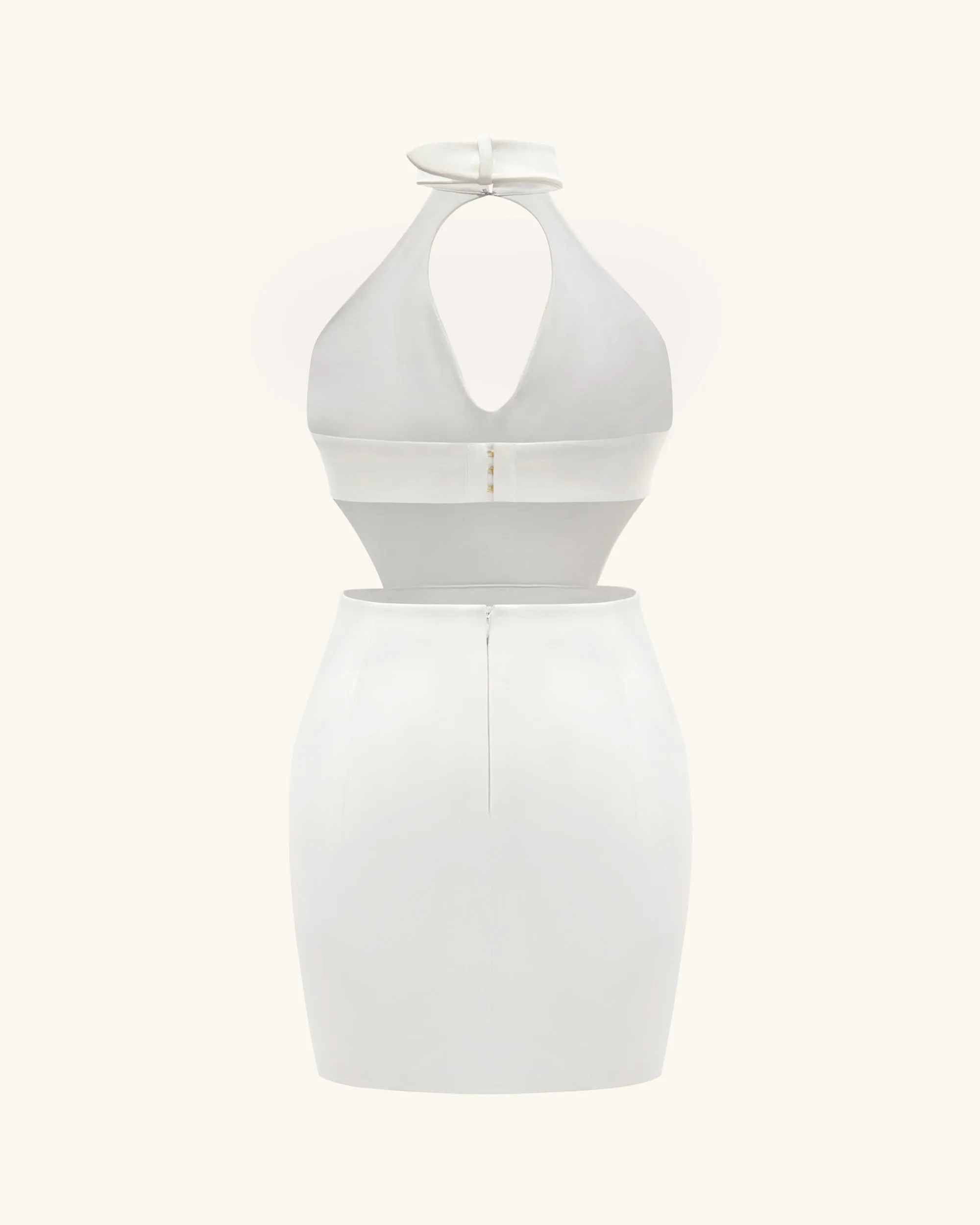 Gabriella Belted Cutout Halter Mini Dress - Ivory sold by JW PEI product image thumbnail 4