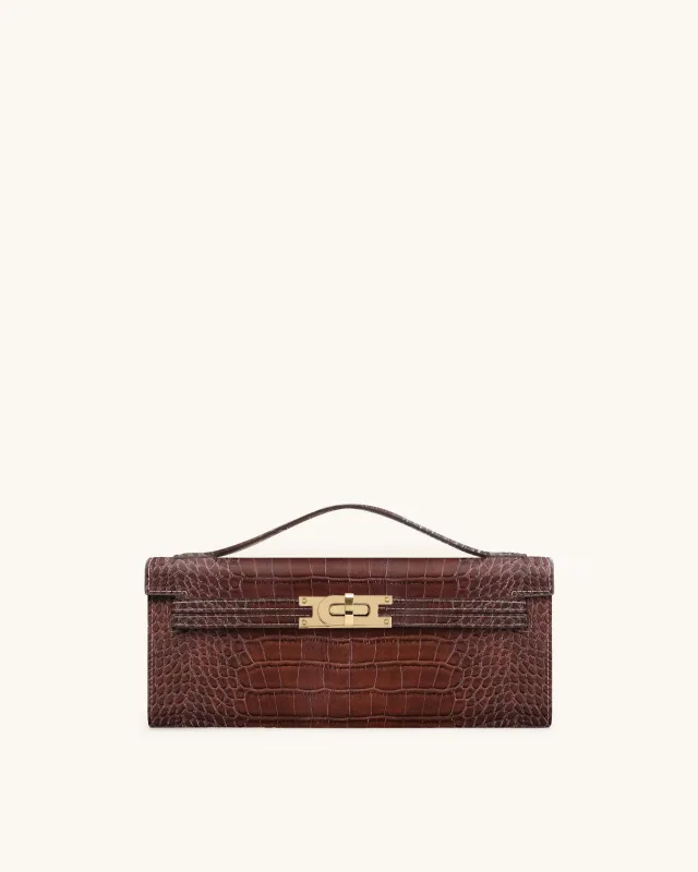 Bria Structured Top Handle Bag - Brown Croc sold by JW PEI