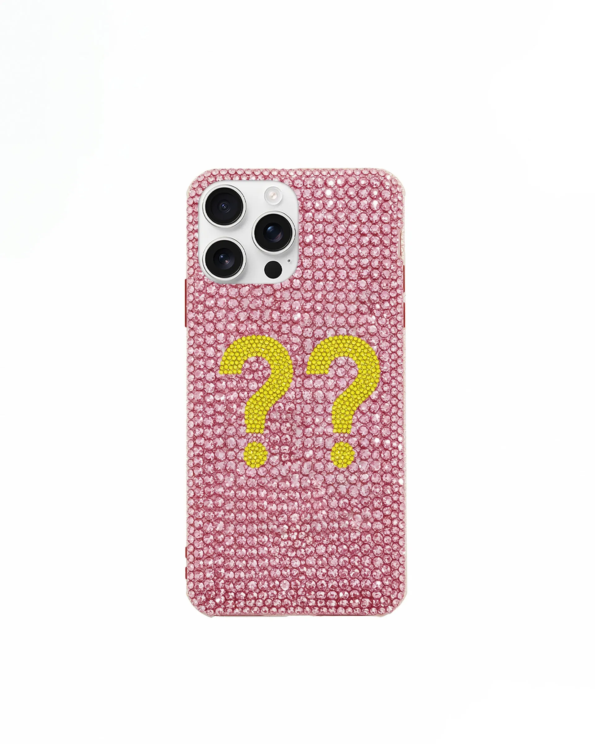 Artificial Crystal Question Mark Phone Case – Pink sold by JW PEI