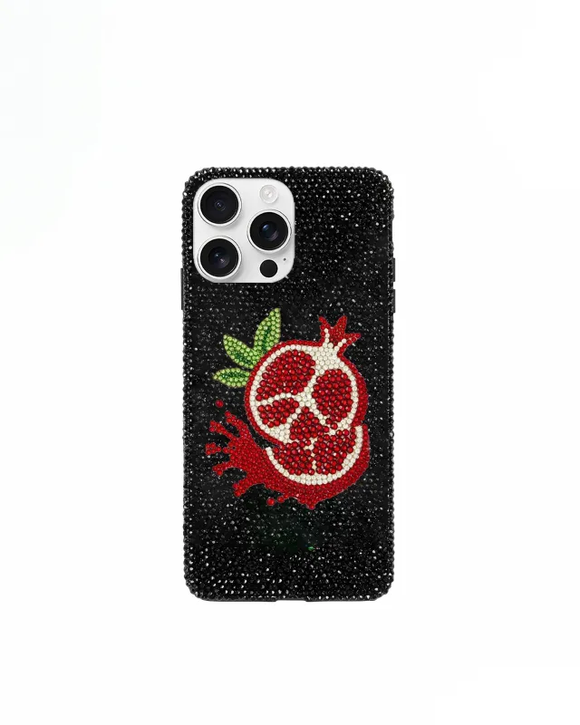 Pomegranate Artificial Crystal Phone Case – Black sold by JW PEI