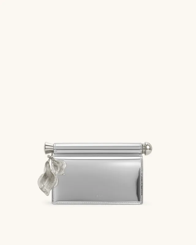 Holly Metal Pendant Embellished Clutch - Silver sold by JW PEI