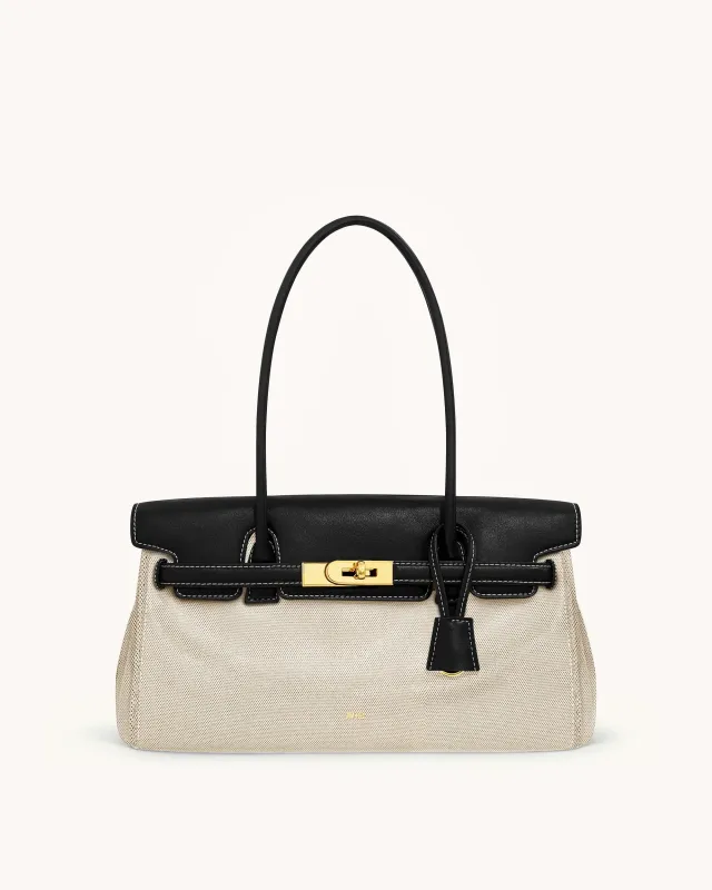 Yara Shoulder Bag - Black Canvas sold by JW PEI