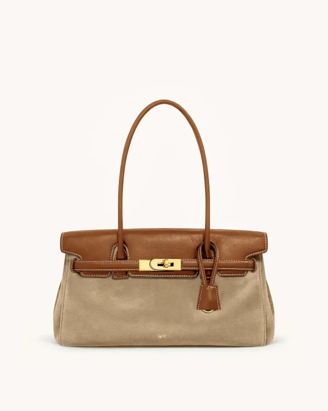 Yara Faux Suede Shoulder Bag - Brown sold by JW PEI