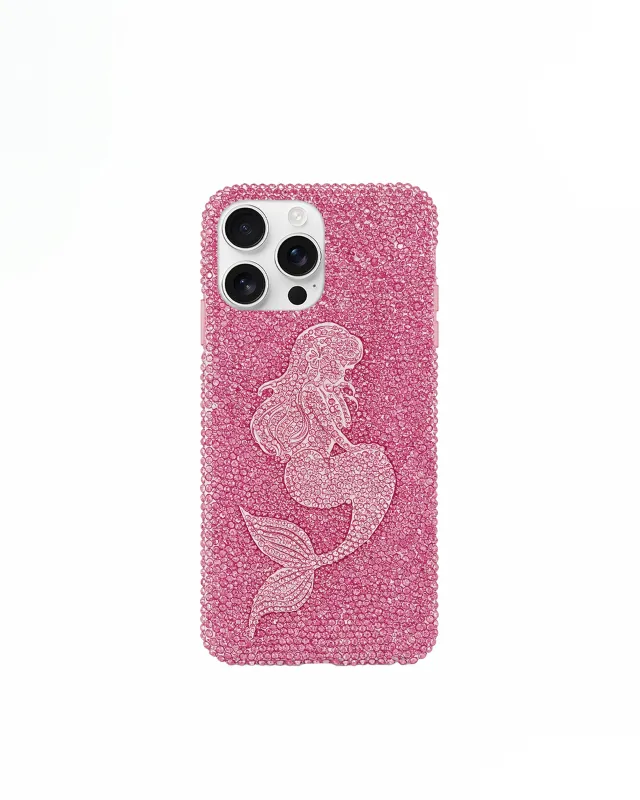 Mermaid Artificial Crystal Phone Case – Pink sold by JW PEI