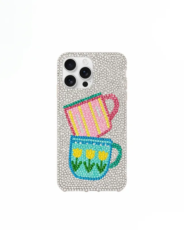 Stacked Cups Artificial Crystal Phone Case – White sold by JW PEI