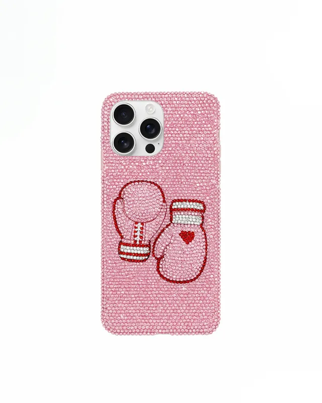 Boxing Gloves Artificial Crystal Phone Case – Pink sold by JW PEI