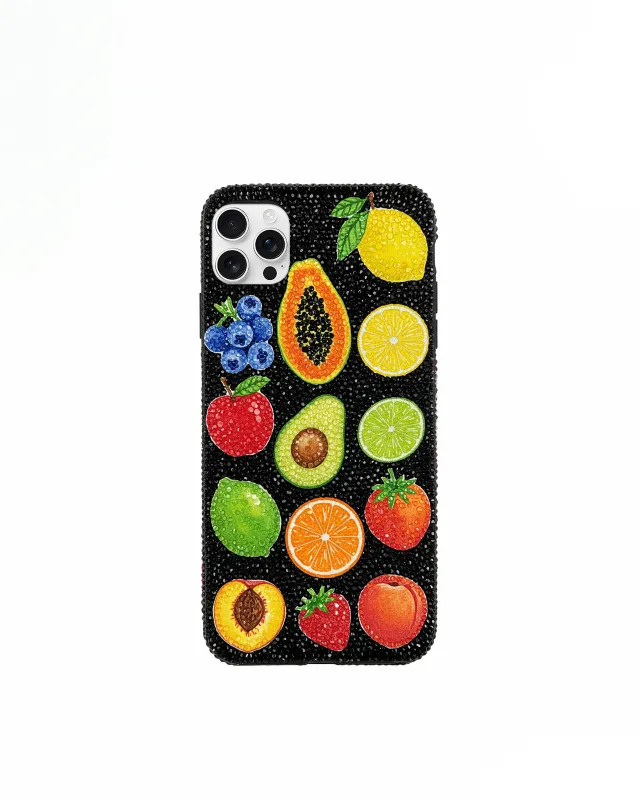 Fruit Artificial Crystal Phone Case – Black sold by JW PEI