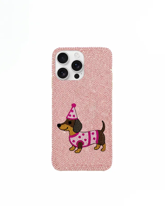 Dachshund Party Phone Case – Pink sold by JW PEI