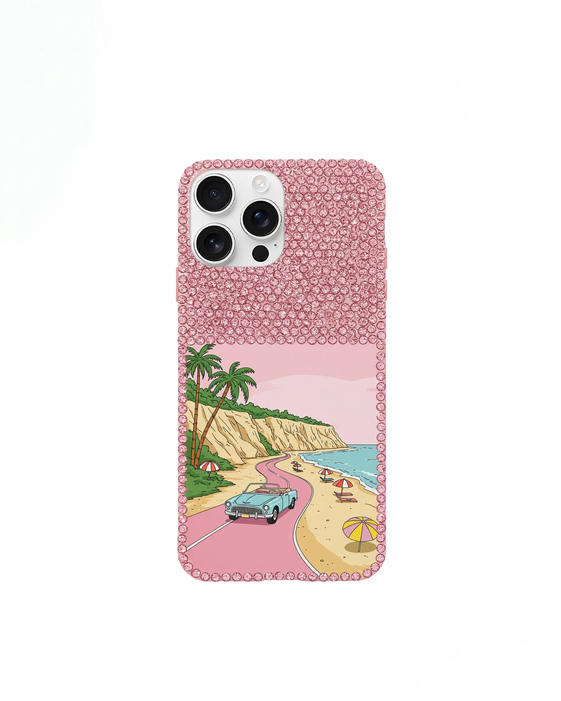 Beach Drive Artificial Crystal Phone Case – Pink sold by JW PEI