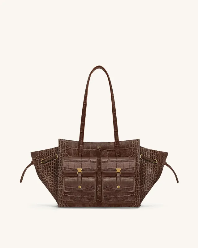 Linda Tote Bag - Brown Croc sold by JW PEI