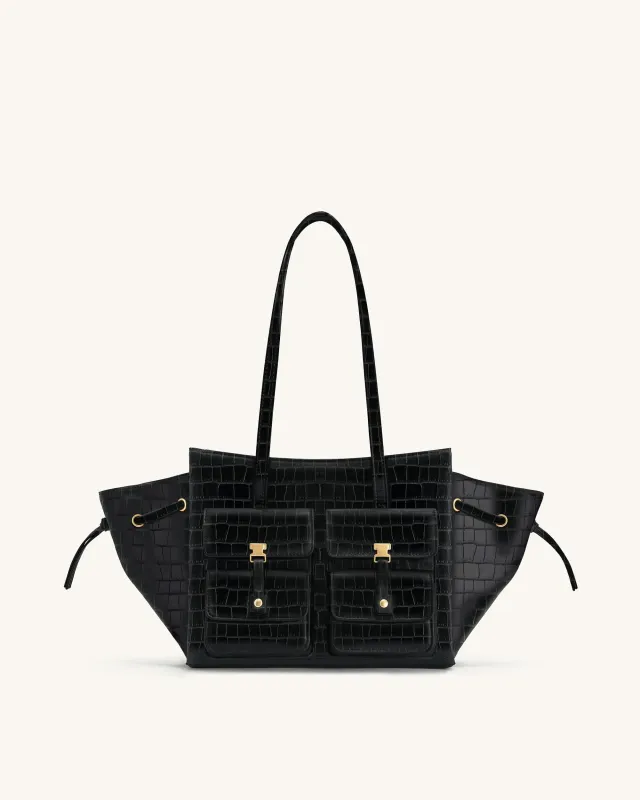 Linda Tote Bag - Black Croc sold by JW PEI