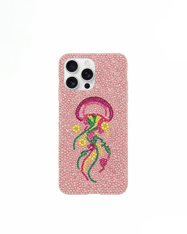 Jellyfish Artificial Crystal Phone Case – Pink sold by JW PEI