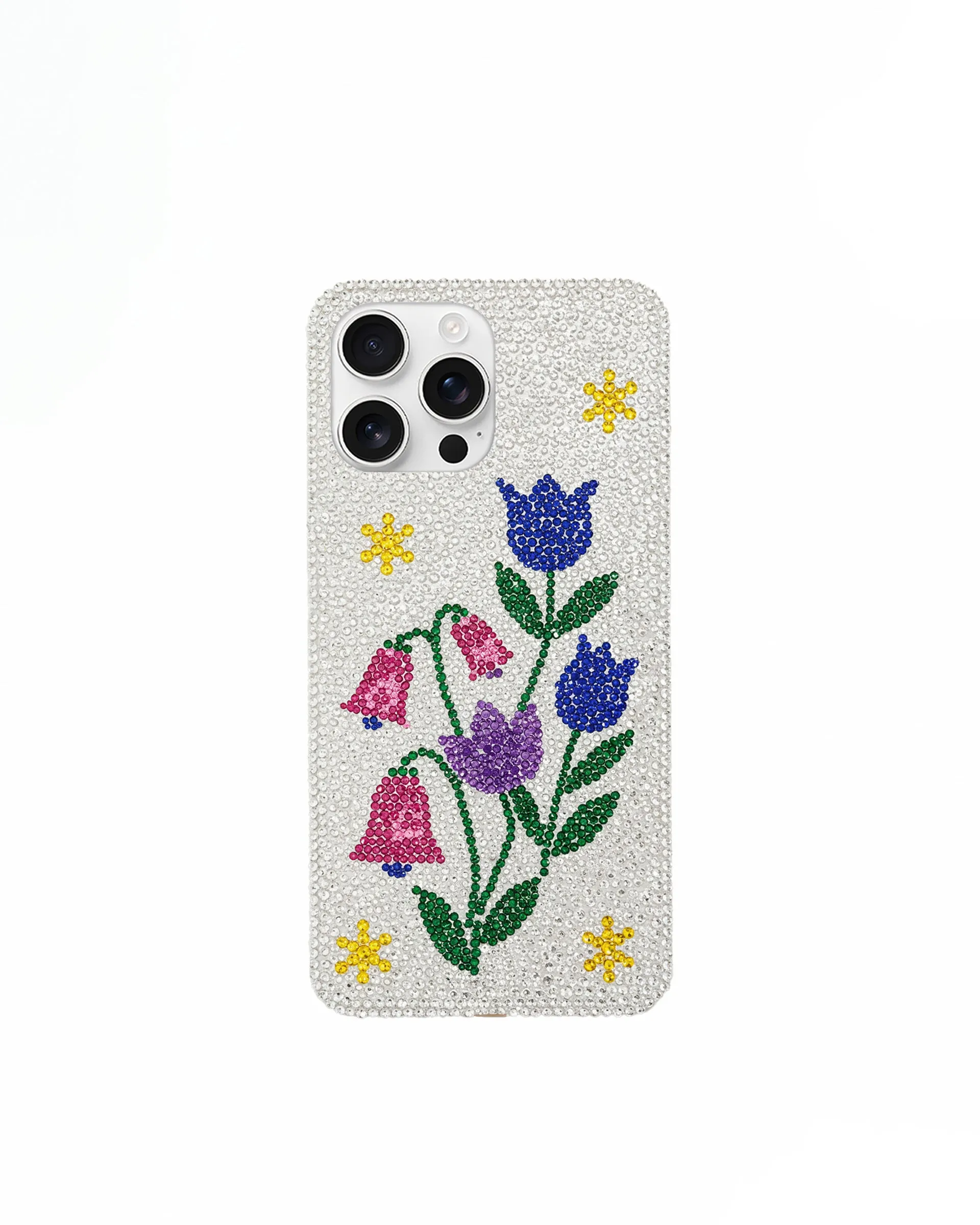 Floral Artificial Crystal Phone Case – White sold by JW PEI