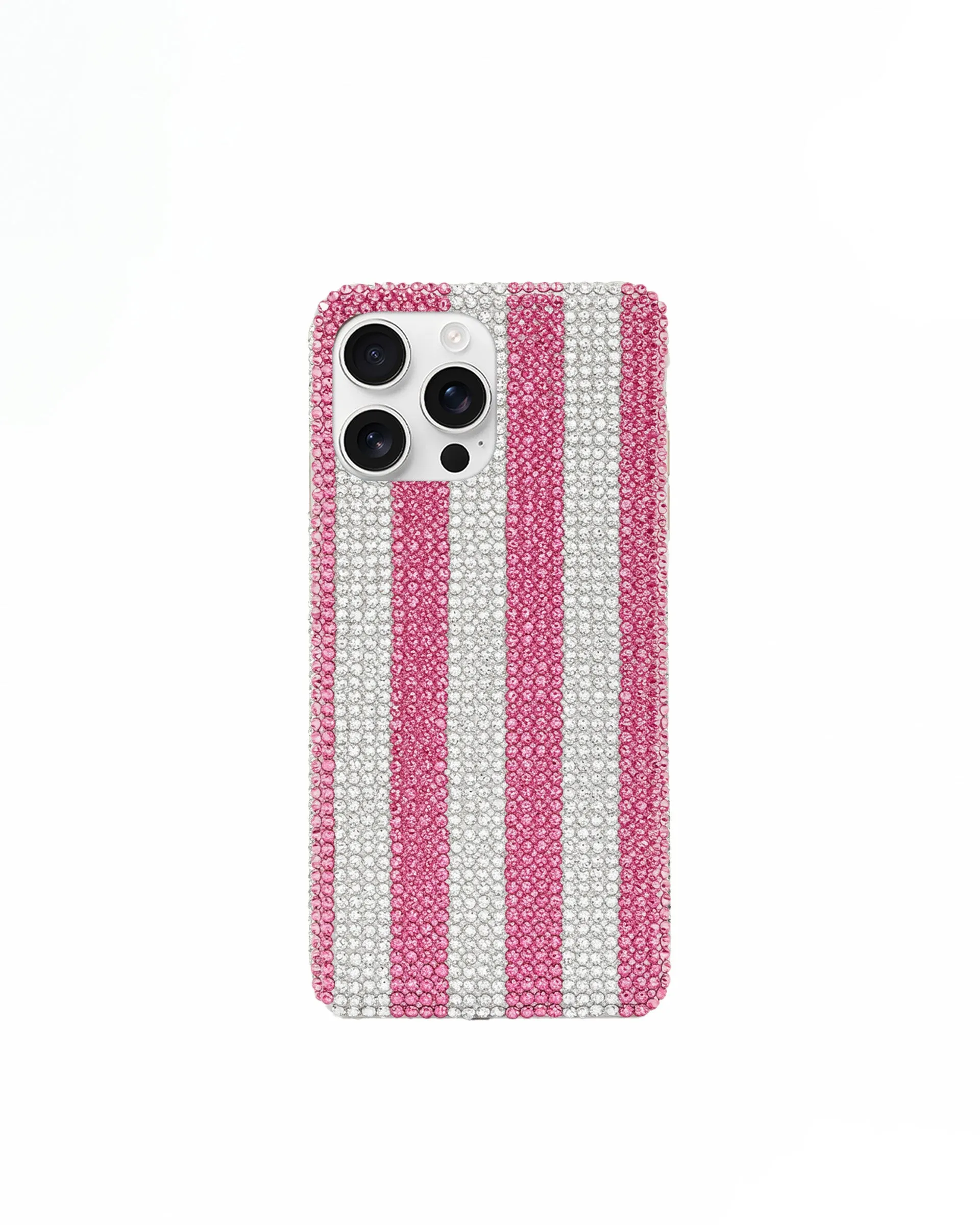 Striped Artificial Crystal Phone Case – Pink sold by JW PEI