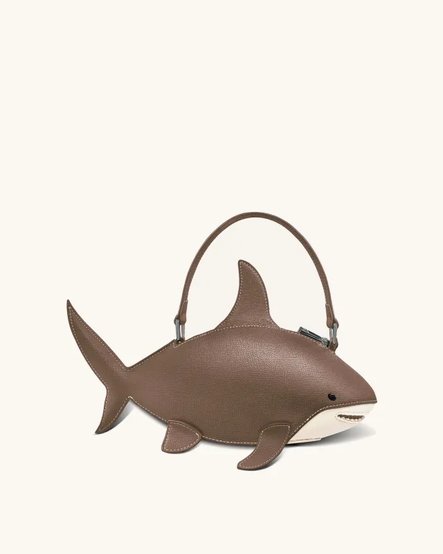 Nerys Shark Look Top Handle Bag - Brown sold by JW PEI