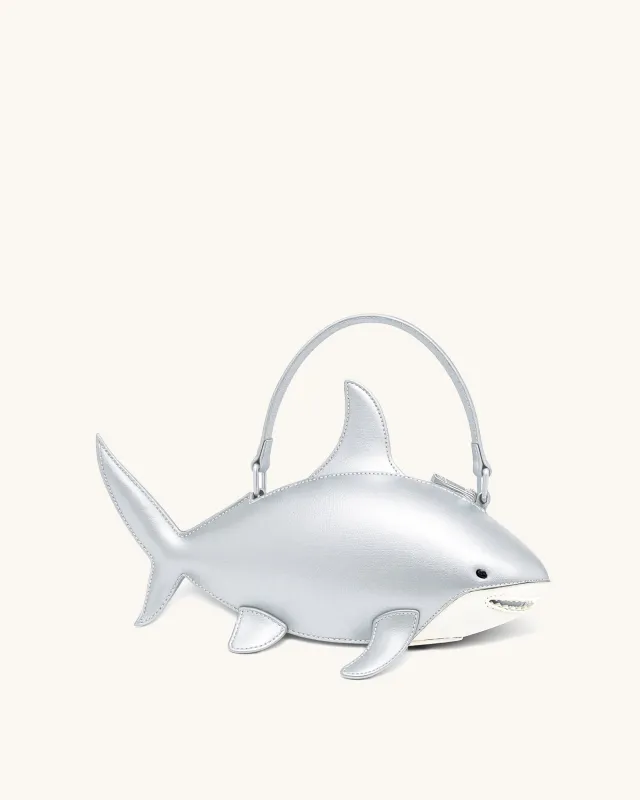 Nerys Shark Look Top Handle Bag - Silver sold by JW PEI
