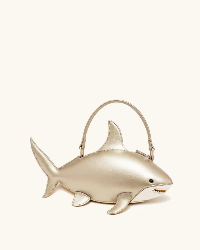 Nerys Shark Look Top Handle Bag - Gold sold by JW PEI