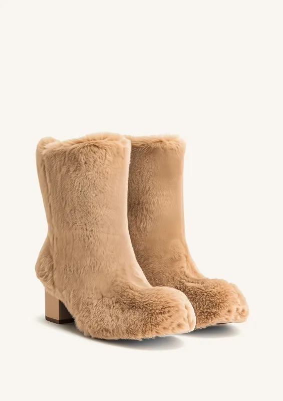 Isabella Slouchy Faux Fur Boots - Brown sold by JW PEI