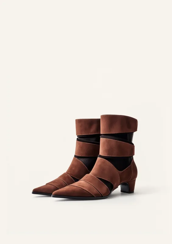 Emily Strap Ankle Boots - Brown sold by JW PEI