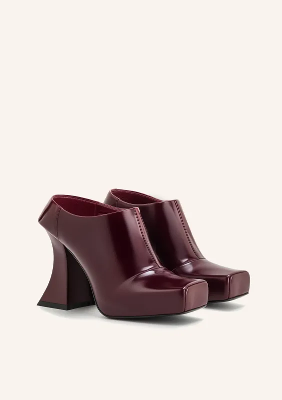 Reyna Square Toe Platform Heels - Burgundy sold by JW PEI