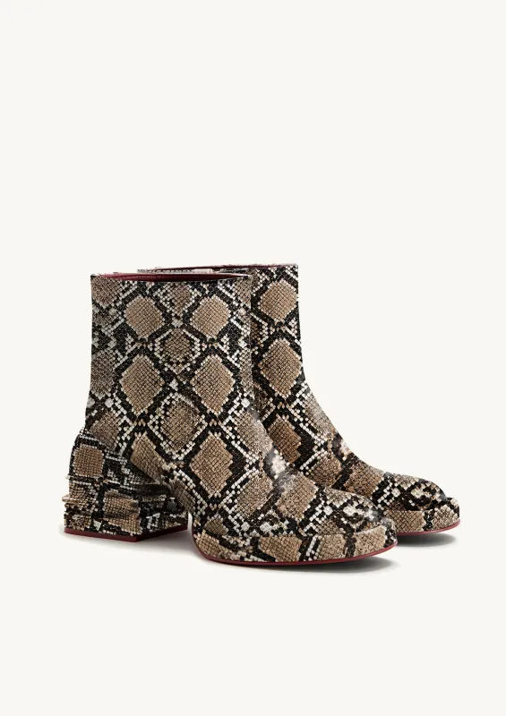 Saylor Round Toe Platform Snakeskin Ankle Boots - Brown sold by JW PEI
