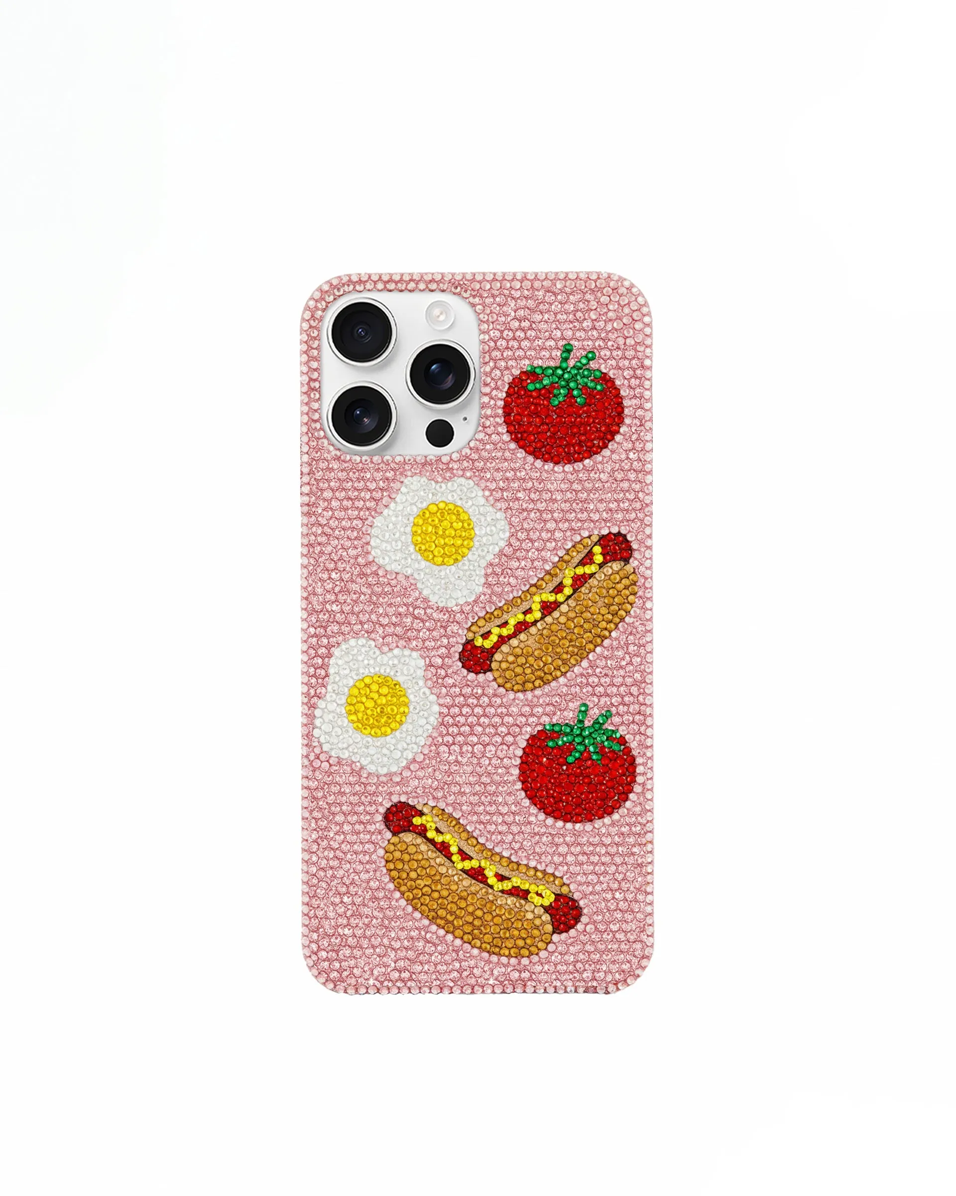 Artificial Crystal Food Pattern Phone Case – Pink sold by JW PEI