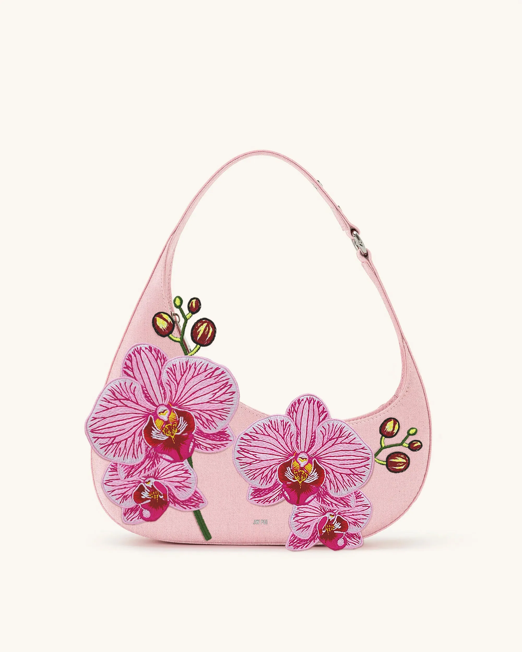 Harlee Orchid Embroidered Shoulder Bag - Pink sold by JW PEI