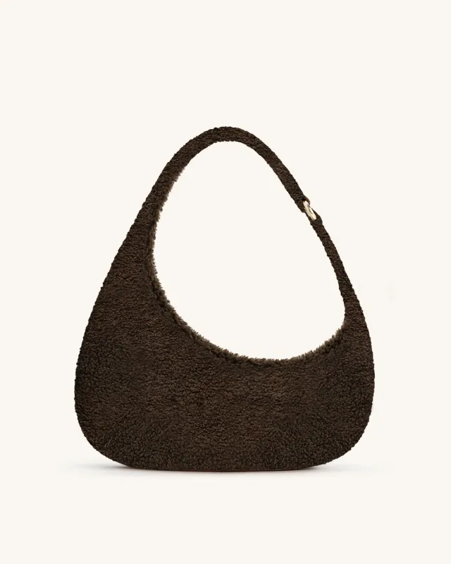 Harlee Faux Fur Shoulder Bag - Dark Brown sold by JW PEI