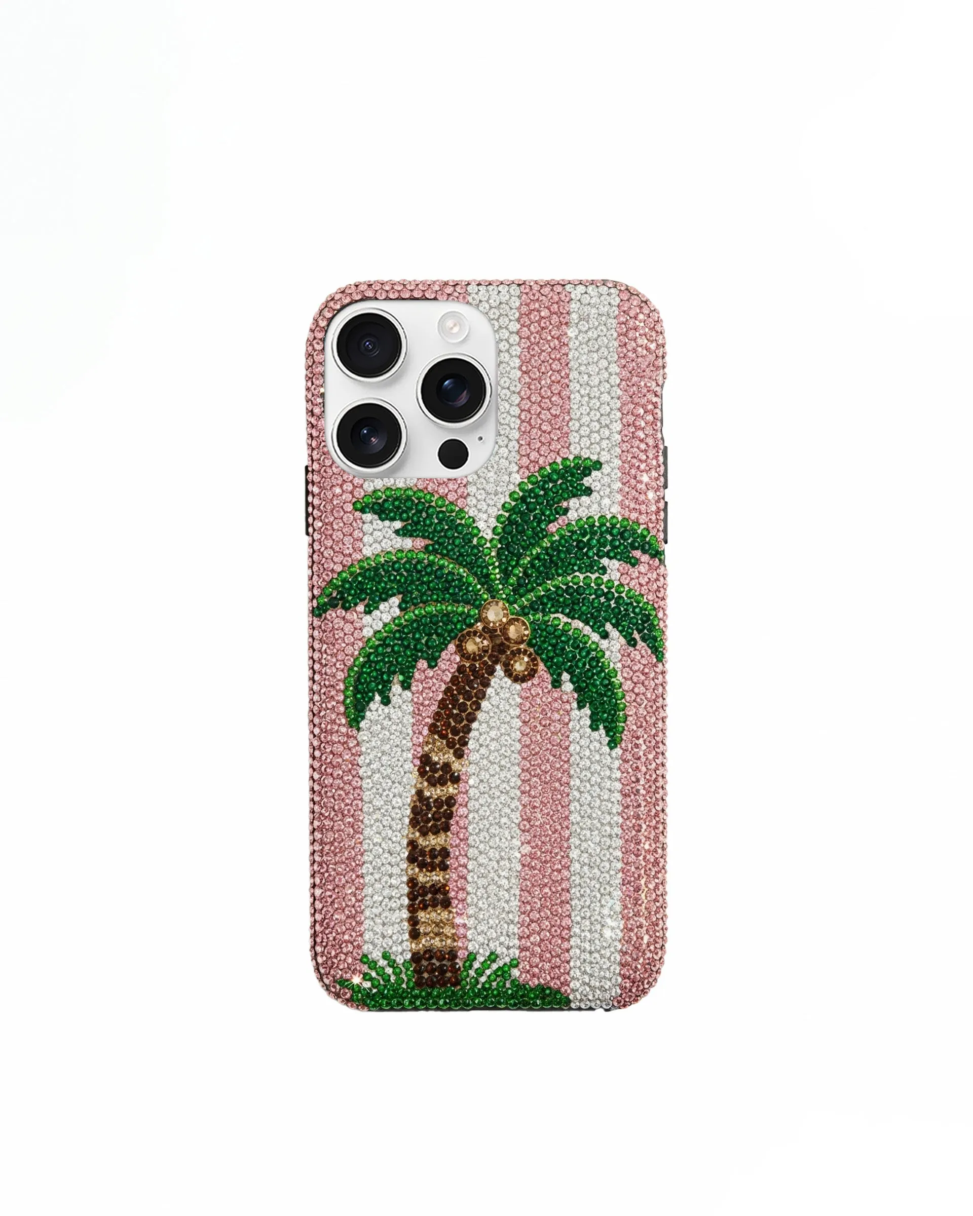 Palm Tree Artificial Crystal Phone Case – Pink sold by JW PEI