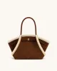 Hana Medium Faux Shearling Trim Tote Bag - Brown sold by JW PEI