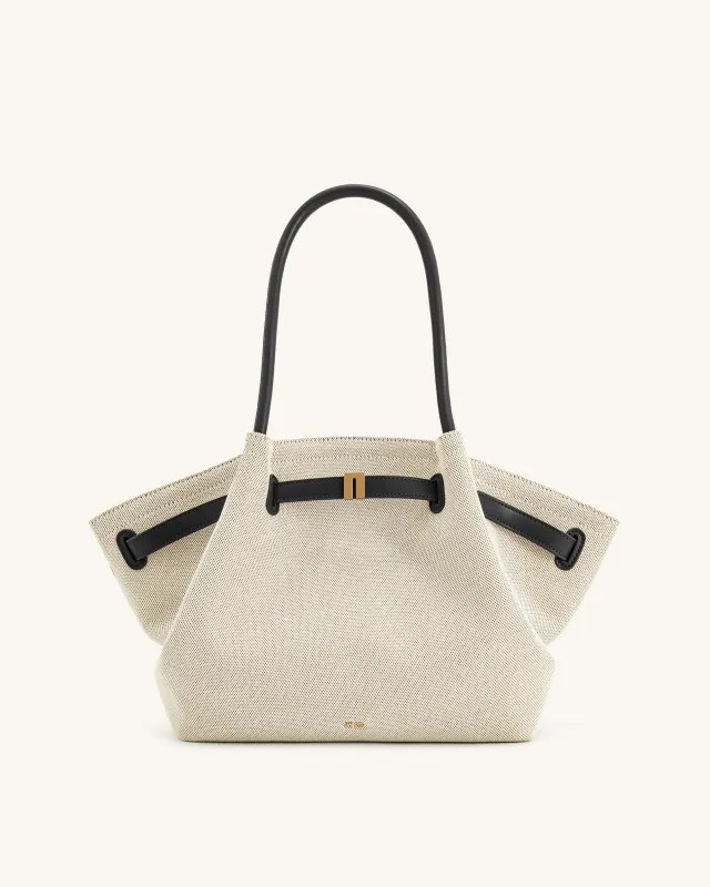Hana Medium Tote Bag - Black Canvas sold by JW PEI