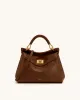 Lucia Classic Top Handle Bag - Coffee Brown sold by JW PEI
