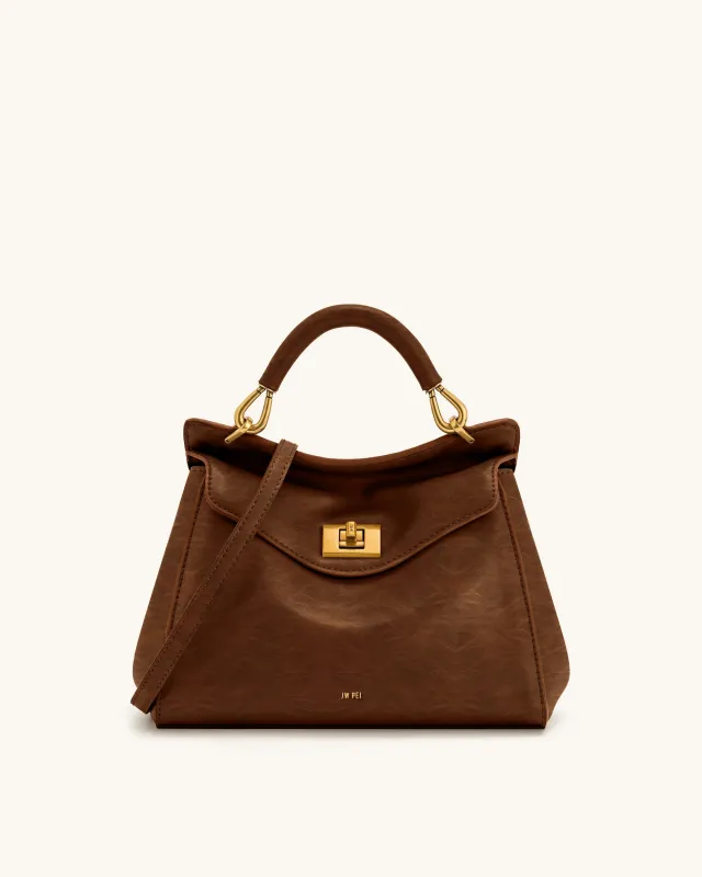 Lucia Classic Top Handle Bag - Coffee Brown sold by JW PEI