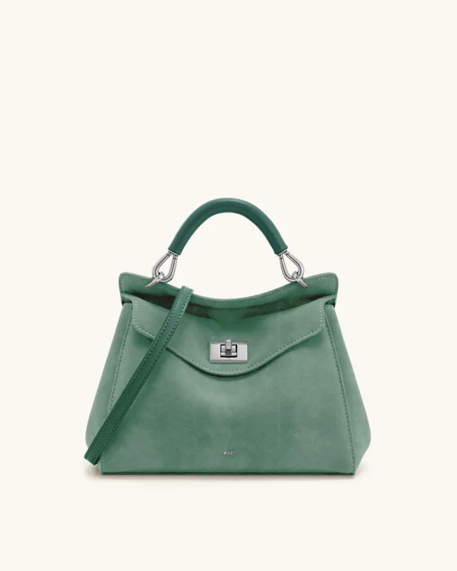 Lucia Classic Faux Suede Top Handle Bag - Matcha Green sold by JW PEI