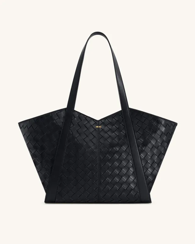 Kiana Large Capacity Woven Tote Bag - Black sold by JW PEI