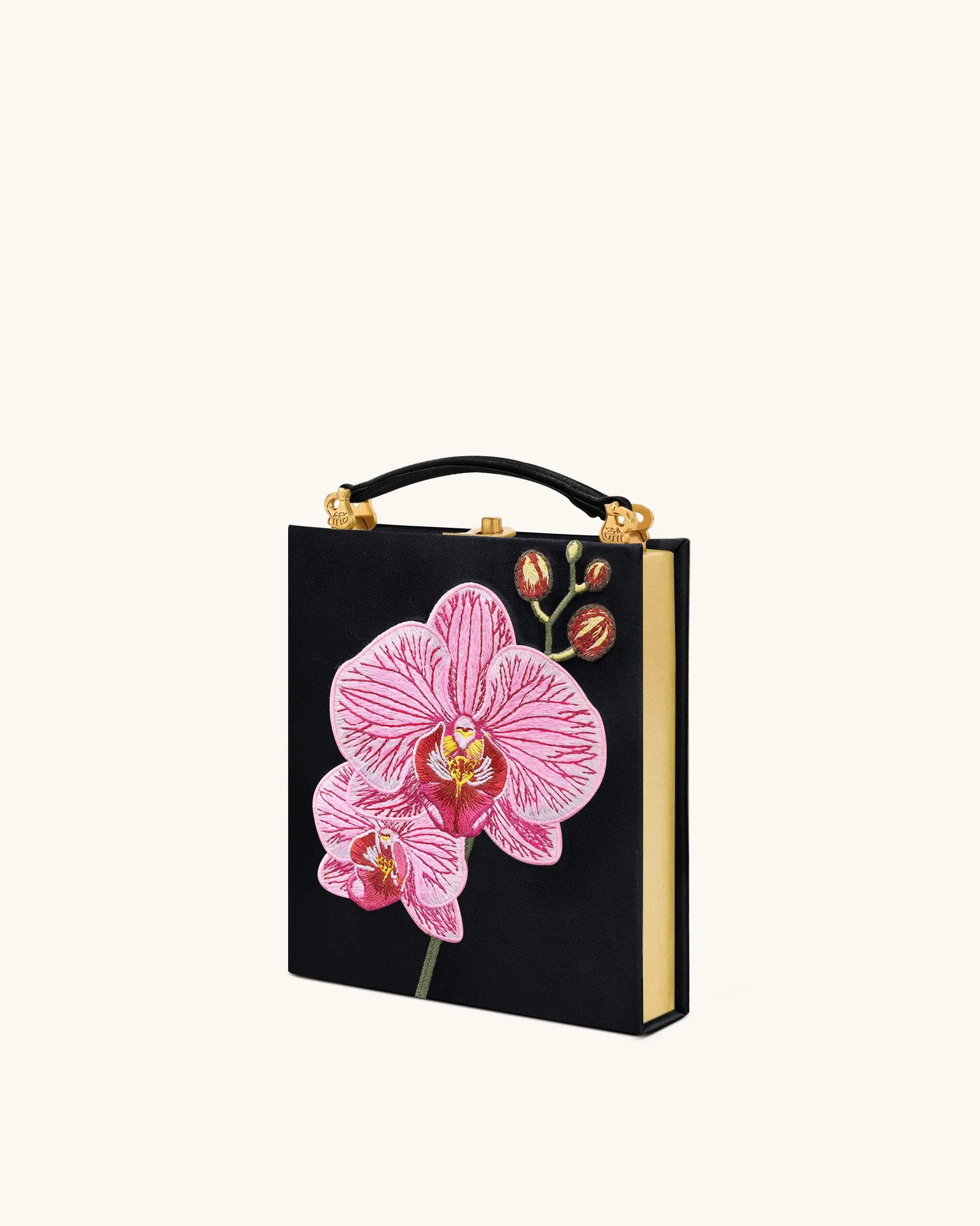Taya Orchid Motif Book Shape Clutch Bag - Black sold by JW PEI product image thumbnail 2