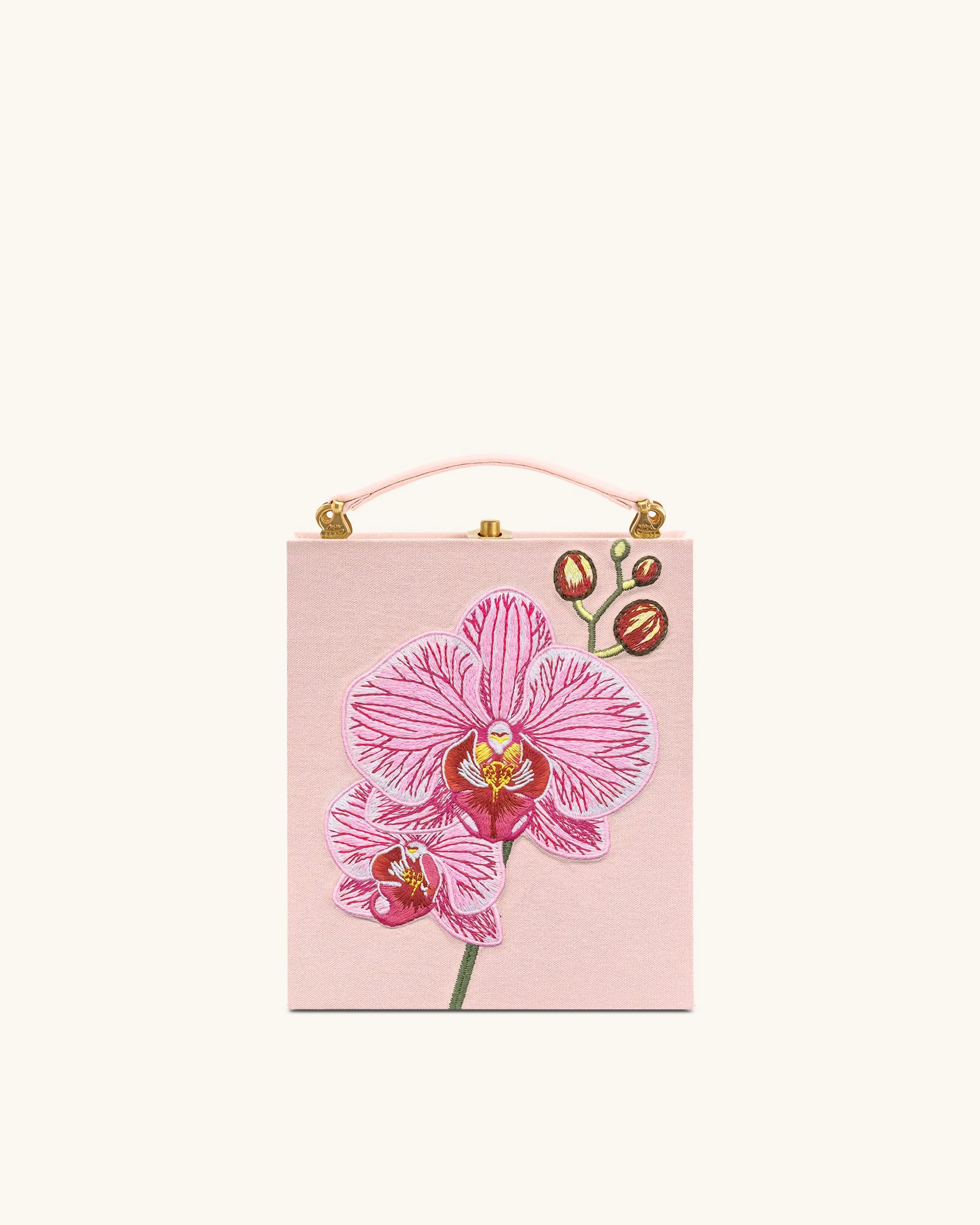 Taya Orchid Motif Book Shape Clutch Bag - Pink sold by JW PEI